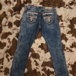 Rock Revival Distressed Blue Skinny Jeans